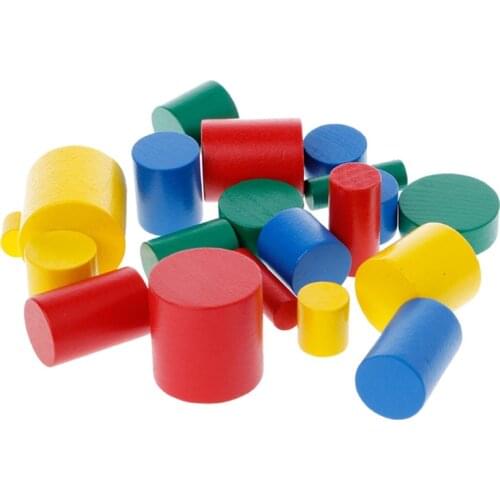 20pcs/set Montessori Infant Toys Montessori Cylinder Blocks Preschool Learning Educational Math Toys for Toddlers