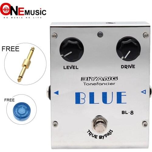Biyang ToneFancier BL-8 BLUE Overdrive Effect Electric Guitar Pedal True Bypass Design with Gold Pedal Connector