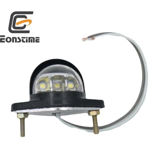 Eonstime 1pcs 12V/24V Universal 6500K 1W Low Power Consumption Tag Lamp Rear 6LED License Plate Light Car Van Trailer Trunks