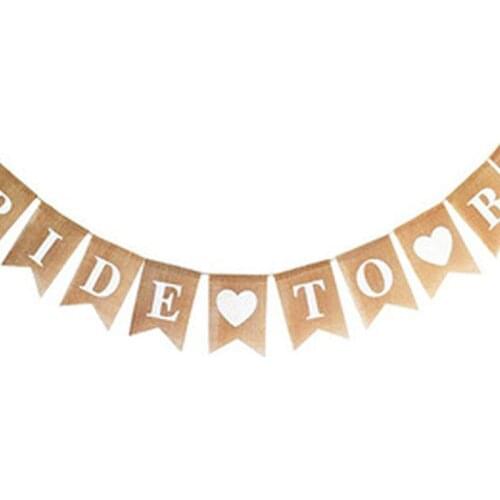 European and American party wedding decoration with linen dovetail pull flag DIY environmental linen pull flag