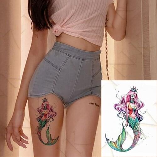 Waterproof Temporary Tattoo Sticker Mermaid tatto stickers flash tatoo fake tattoos for girl men women