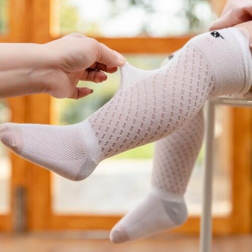 Baby Cotton Knee High Socks Toddler Child Kids Girls Boy Summer Mesh Thin Cute Animal Print Long Sock Newborn Infant Accessories