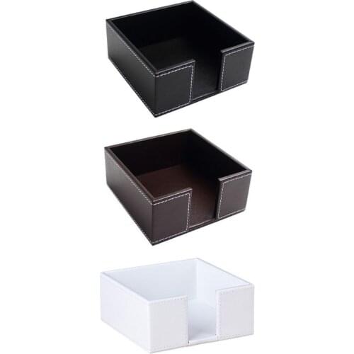 PU Leather Square Cocktail Napkin Holder Tissue Box Paper Serviette Dispenser Bar Caddy for Dining Table Hotel Office Home Decor