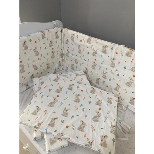 Jaju Baby Handmade, Cute, Rabbit Patterned Crib Side Protection Special Size, Baby Barrier Set