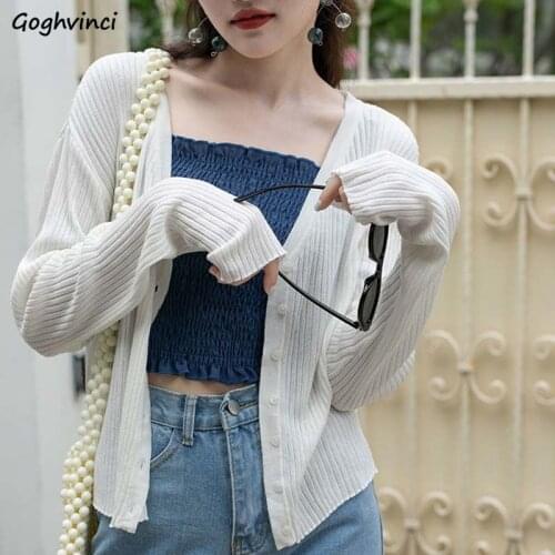 Cardigan Women Solid Single Breasted Simple Leisure Trendy Knitted Tops Female Vintage Korean All-match Loose Preppy Style Chic