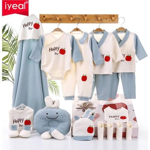IYEAL 20PCS/Set Newborn Clothes Set Tiny Cotton Babies Boys Clothes Set Newborn Toddler Baby Girls Clothing Tee New Born Gifts