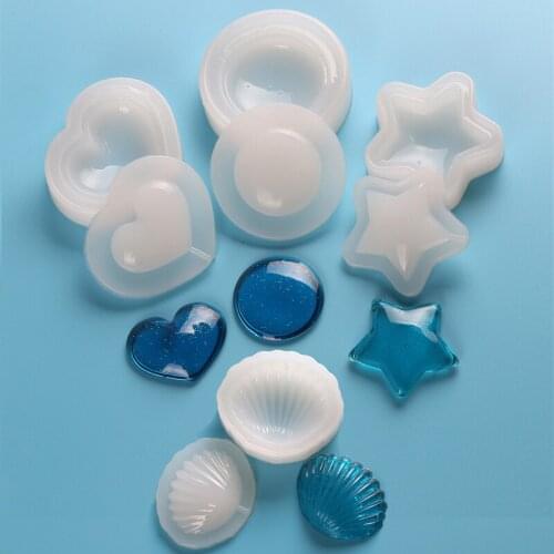 Round Shell Star Heart Shape Silicone Mold Jewerly Gumpaste Chocolate Candy Molds Fondant Cake Decorating Tools Baking Mold