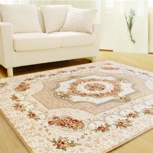 LIU European style simple modern carpet bedroom carpet living room tea table sofa ground mat kitchen flower soft rug flannel