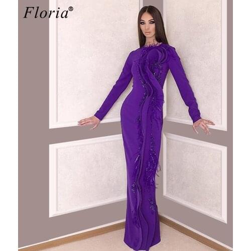 Muslim Long Sleeves Formal Cocktail Dresses 2020 Middle East Pleats Prom Dresses Party Long платье женское Celebrity Dresses