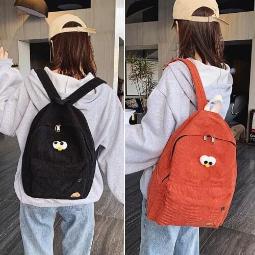 Fashion Women Backpacks corduroy Luxury High capacity Girls School Bags 2021 Summer New Student Bags Women Softpack Backpack Bag