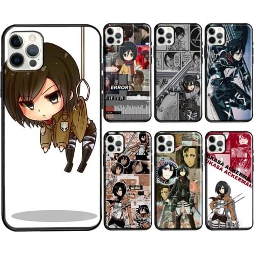 Mikasa Ackerman Attack on titan anime Soft Case For iPhone 11 12 Pro Max 12 Mini 6S 7 8 Plus SE 2020 XS Max X XR Phone Coque