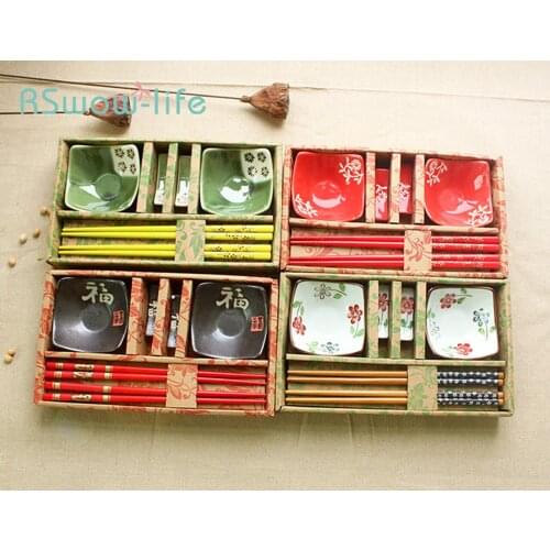 Best Selling 2019 Products Ceramic Tableware Couple Chopsticks Wedding Business Gift Set Birthday Gift For Kitchen Supplies