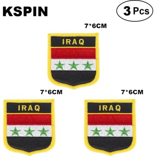 Iraq Shiled Shape flag patches national flag patches for Cothing DIY Decoration