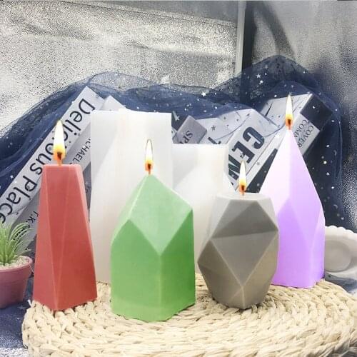 New Silicone Candle Mold 3D Building Stone Modeling Candle Mold DIY Geometric Candle Making Supplies Candle Mould Resin Mold