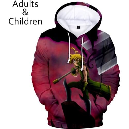 New Fashion 3D The Seven Deadly Sins Comic Hoodies Men Women Sweatshirts Autumn Kids Hoodie 3D suitable boys girls pullovers