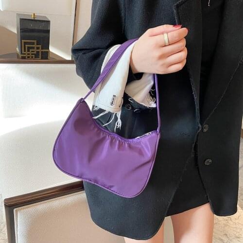 2021 New Fashion Casual Solid Color Oxford Cloth Shoulder Bags Women Zipper Underarm Bag Ladies small Wild Shopping Handbags
