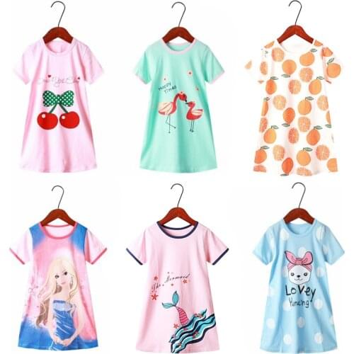Short Sleeve Teens Pajamas Dress Kids Clothes Toddler Cartoon Girls Parent-child Outfit Home Wear Boutique Pajama Clothing