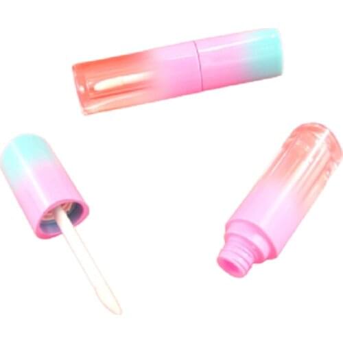 Empty 4 ML Lip Gloss Wand Tubes Pink Blue Gradient Triangle Lipgloss Packaging Cosmetic Lip Gloss Containers 10pcs 30pcs 50pcs