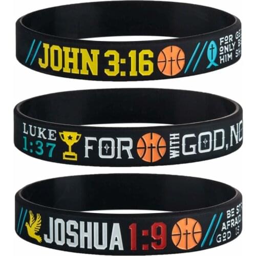 300pcs Basketball Bible JOHN LUKE JOSHUA Silicone Bracelets Rubber Wristbands Free Shipping by DHL