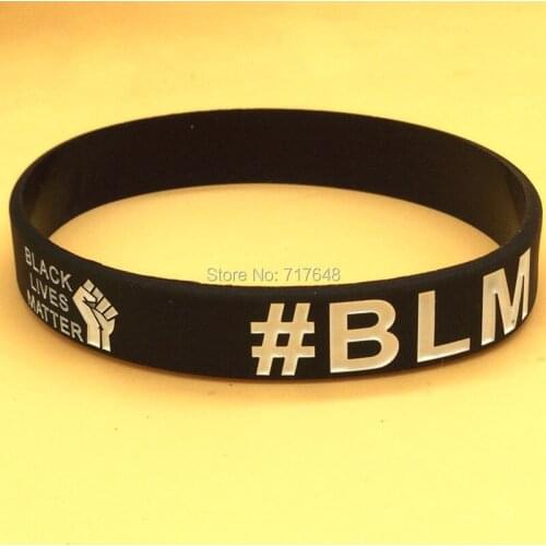 100pcs Black lives matter BLM rubber wristband silicone bracelets free shipping by ePacket A
