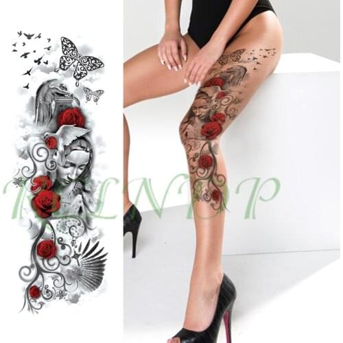 Waterproof Temporary Tattoo Sticker rose angel wings bird butterfly vine full arm fake tatto flash tatoo for men women girl