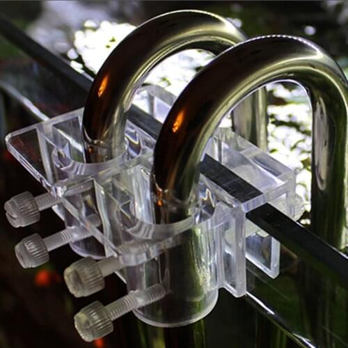 1 Set Clear Acrylic Aquarium Reef Tank Pipe Tube Holder Clip for 12mm/16mm Tubing, Tank Mounted