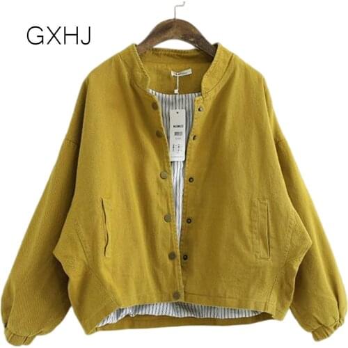 Literature spring new womens bf wind stand-up collar jacket solid color copper buckle long-sleeved short tooling jacket coat