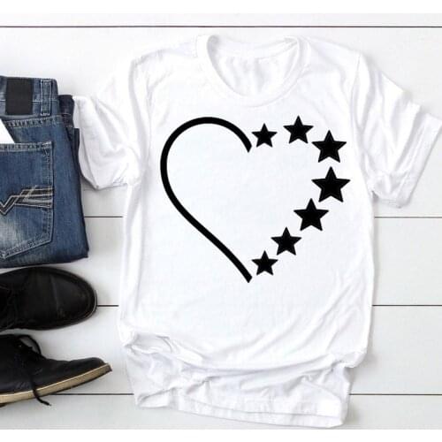 Women Star Love Style New Trend Cute 90s Fashion Cartoon Summer Graphic T Top Lady Print Tee Female Tshirts Clothes T-Shirt