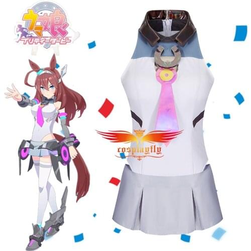 Anime Special Week Comic Umamusume: Pretty Derby Mihono Bourbon Cosplay Costumes Women Sexy Halter Neck Top Skirt Tie Halloween