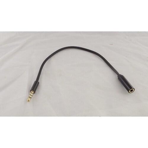 1pc 3.5mm 4 Pole 3Ring 1/8" Male to Female TRRS Audio Aux Adapter Convertor Cable 22cm