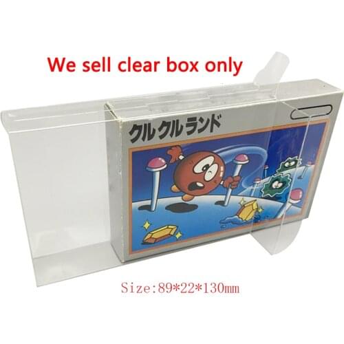 10pcs Clear transparent PET box cover For F C JP Japan version game card storage protection collection box