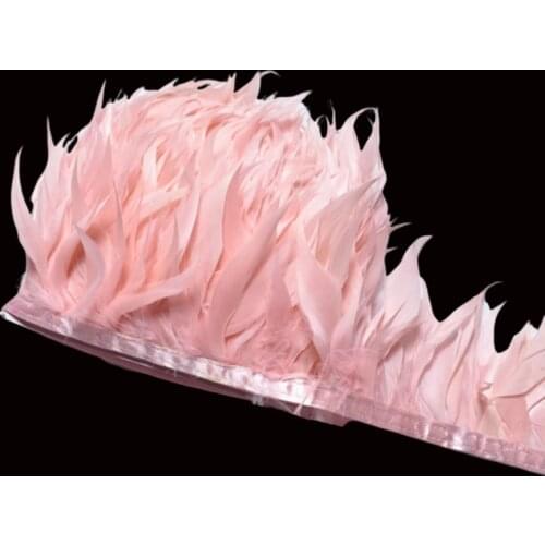 13 Color 1Meters Natural Shell Pink Goose Feathers Trims Ribbon For Sewing Clothing Home Plumas Decorative Handwork DIY 8-10cm