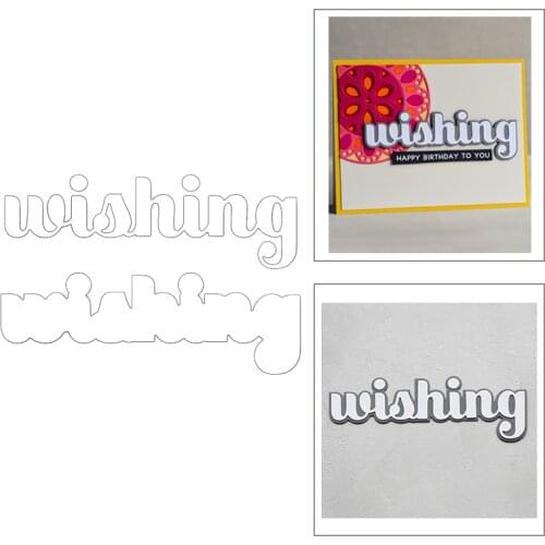 2020 New English Words Wishing and Silhouette Metal Cutting Dies For DIY Cut Paper Making Greeting Card Scrapbooking NO Stamps