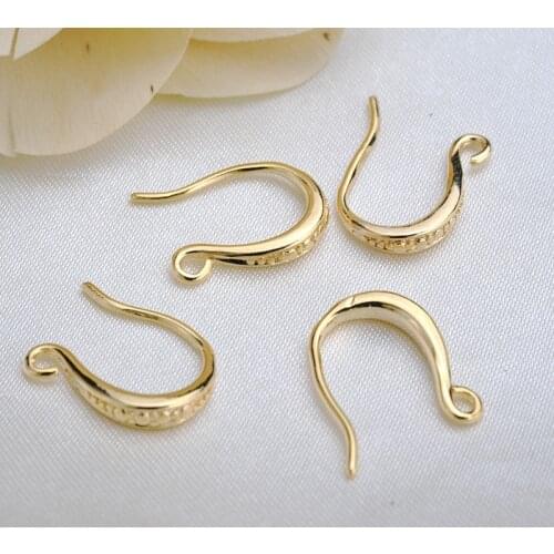 20pcs/lot Copper 10x15mm Gold Small Earring Hook Clasp Flower Carved Earwire For Diy Jewelry Making Earring Accessories Findings
