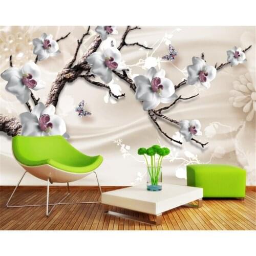 Beibehang Custom Home Living Room Background Decor 3D Wallpaper Luxury Jewelry Flowers Tv Background Wall photo 3D wallpaper