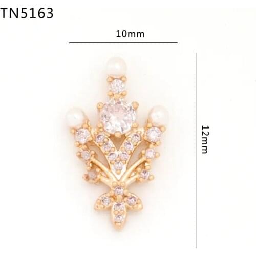5pcs TN5163 Luxury Alloy Zircon Pearl Nail Art Crystals decor jewelry Rhinestones nails accessories supplies decorations charms