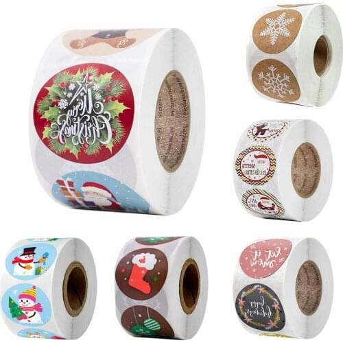 500pcs Christmas Gift Bag Sealing Stickers Christmas Decorations for Home 2020 Merry Christmas Ornaments Xmas Gift Navidad Natal
