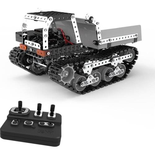 934Pcs 2.4G 10CH RC Tracked Dump Truck DIY Stainless Steel Assembled Vehicle Metal RC Car Model Birthdaty Gifts