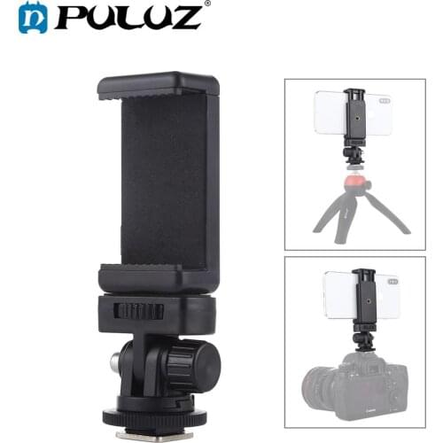 PULUZ 1/4 inch Screw Thread Cold Shoe Tripod Mount Adapter with Phone Clamp