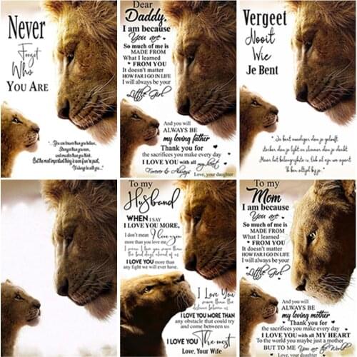 5D Full Round Drill Diamond Painting Lion Cross Stitch Full Square Diamond Embroidery Animal Rhinestone Mosaic Home Decor Gift