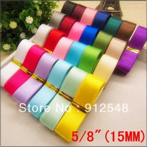 5/8"(15mm) SATIN RIBBON WEDDING PARTY TABLE ANNIVERSARY CAKE FLOWER DECORATING, Fashion Accessories,25 color mix,cs1527