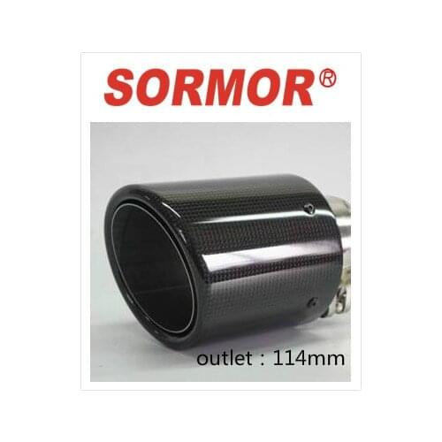 Sormor car accessories Curly edge outlet114mm light black universal Car Exhaust Systems muffler tips for every cars