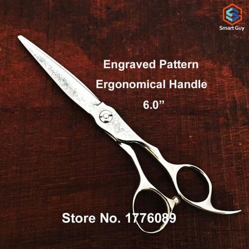 Free shipping 6.5" inch professional Japan vg10 cobalt hair cutting scissors with engraved blade, Y-S65