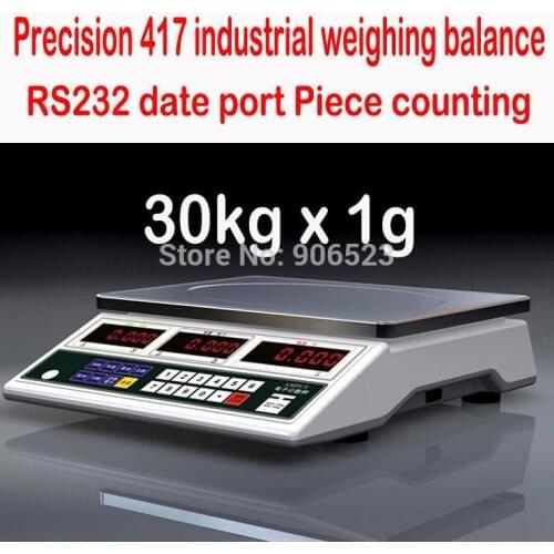 Free shipping Digital tabletop counting scale 30KG-1g APTC417 RS232 data print industrial heavy weighing balance