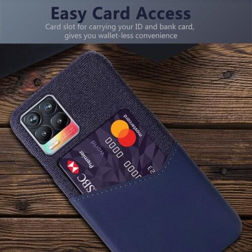Business Phone Case On The For OPPO Realme 8 4G Funda Cloth Texture Card Slot Cover For Oppo Realme8 Pro 6.4" 2021 Capa Shell