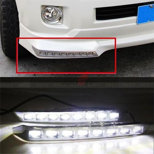 For Toyota Land Cruiser LC200 2012 2013 2014 2015 2pcs Front Bumper LED Driving Daytime Lights Add-On Running Light Kit