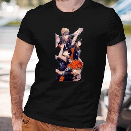 Japanese Anime Haikyuu T Shirt Men Summer Hot Sale Clothes Aoba Johsai Fashion Printed Tee Haikyuu Team Typography Tops Male