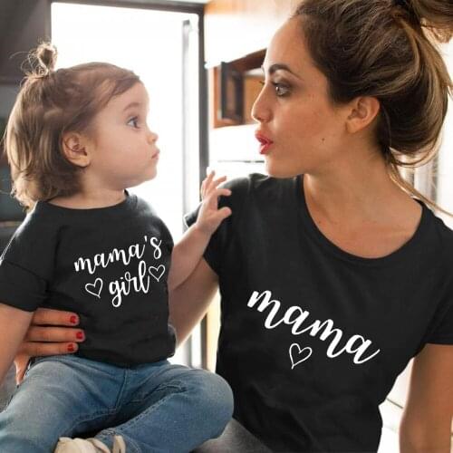 1pc Mommy and Me Shirts Mama & Mamas Girl Family Matching T-Shirts Summer Fashion Mother and Daughter TShirt Gift for New Baby
