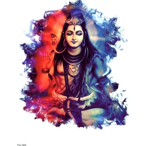 Indian Shiva Waterproof Temporary Tattoo Sticker On Body Art Tattoo Snake Fake Tattoo Henna Temporary Tatoo Sleeve