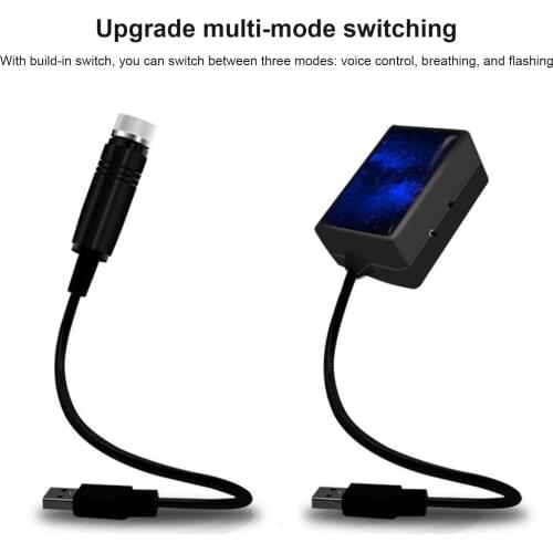 USB Car Interior Atmosphere Starry Sky Lamp Upgraded Car Roof Projection Lamp Adjustable LED Projector Fit Dropshipping